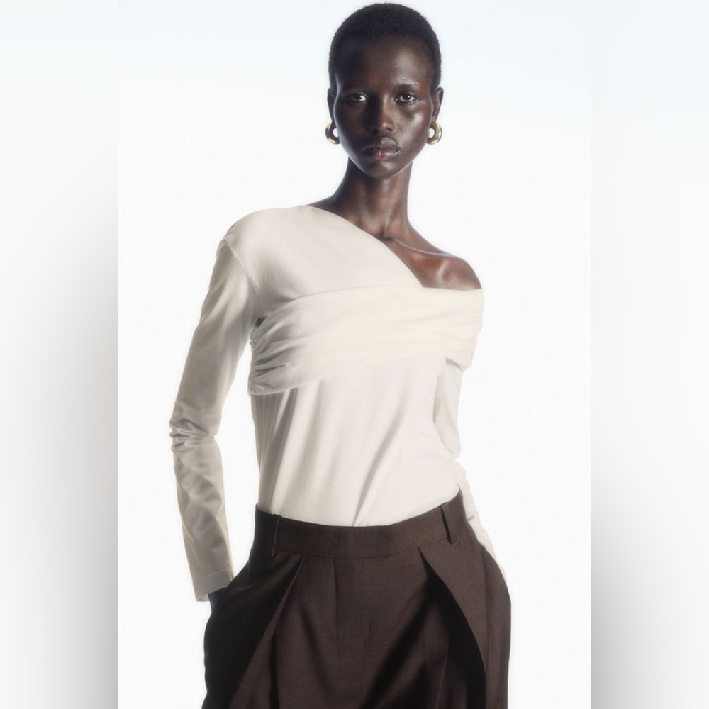 COS Cream Asymmetrical Blouse